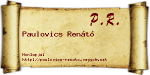 Paulovics Renátó névjegykártya