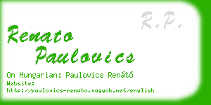 renato paulovics business card